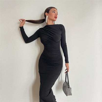 Sonbahar Zarif Uzun Bodycon Elbiseler